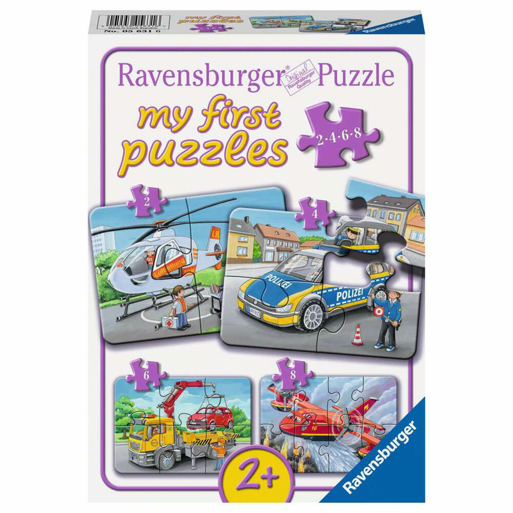 Ravensburger Kinderpuzzle Meine Einsatzfahrzeuge, Puzzle, 2, 4, 6, 8 Teile, 05631