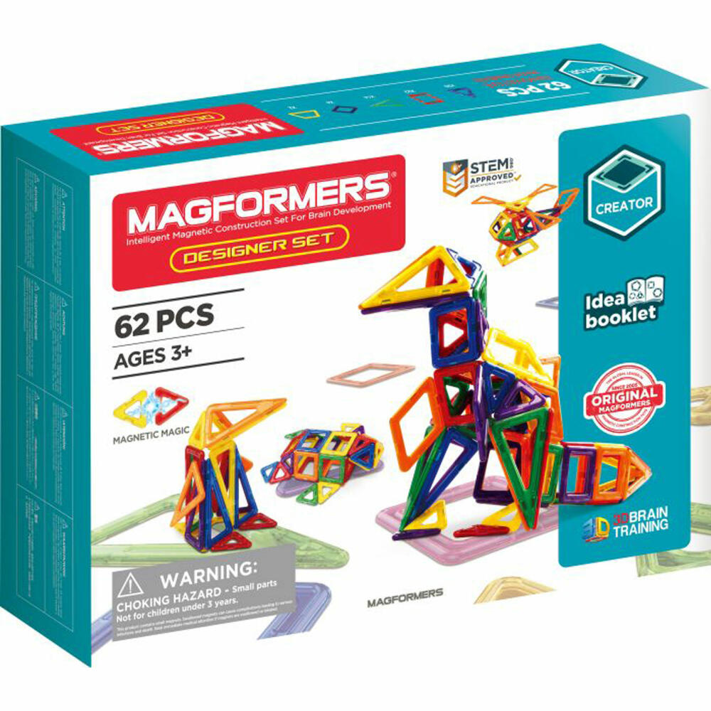 Magformers Creator Designer Set, 62-tlg., Magnetspiel, Magnetische Bausteine, Magnetbausteine, 274-15