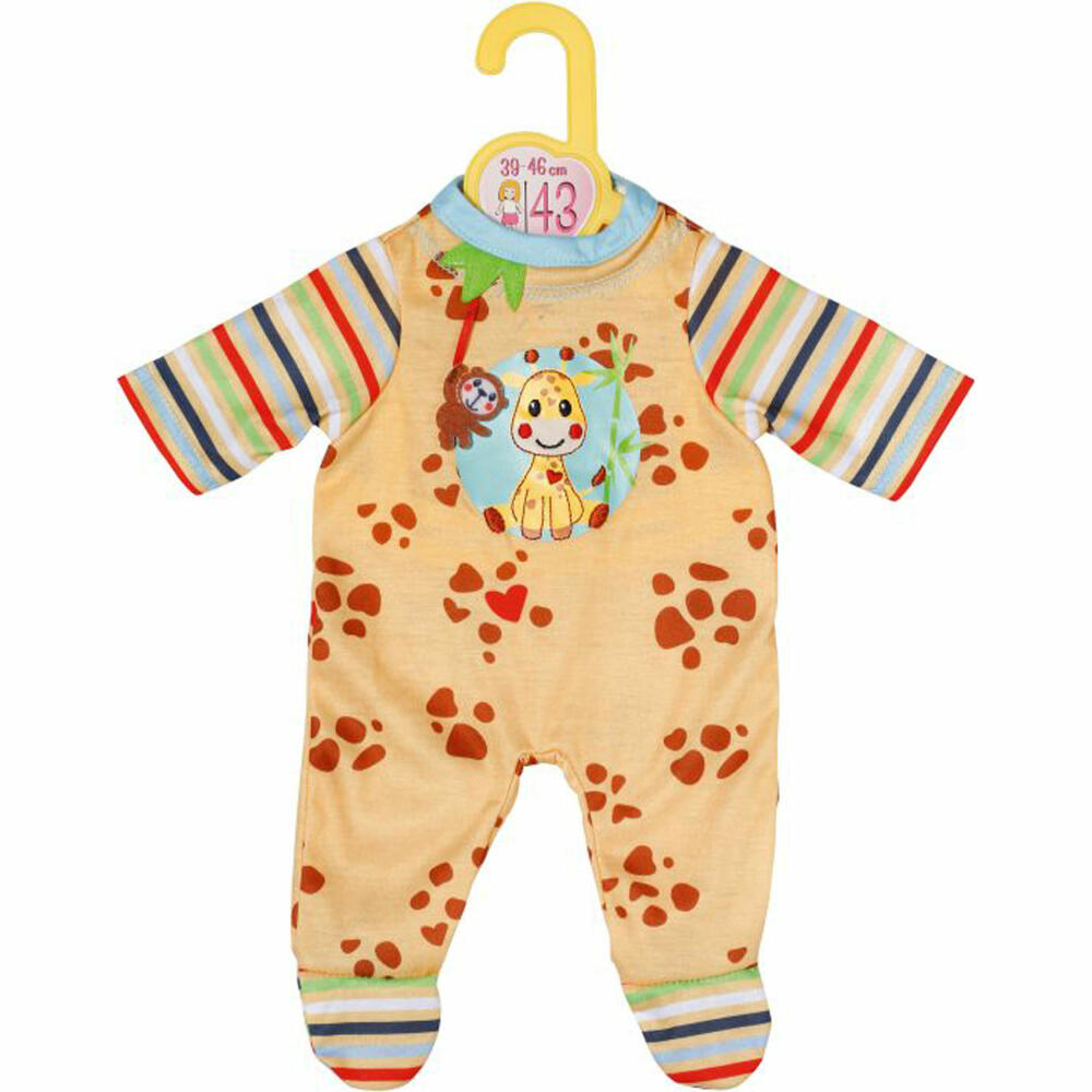 Zapf Creation Dolly Moda Romper with Giraffe, Doll Clothes, Clothes Doll, 43 cm, 871478