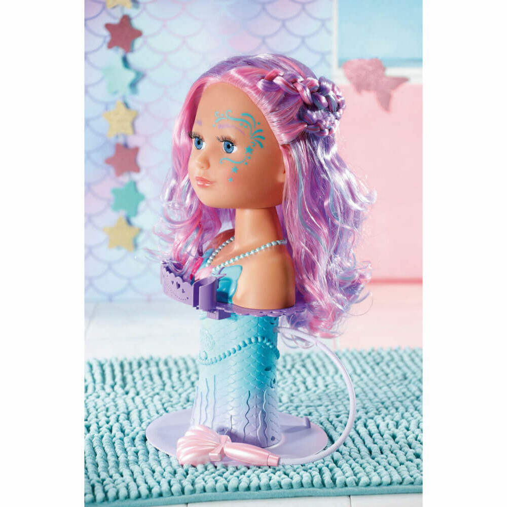 Zapf Creation BABY born Sister Stylinghead Meerjungfrau, Frisierkopf, Schminkkopf, Puppe, 835364