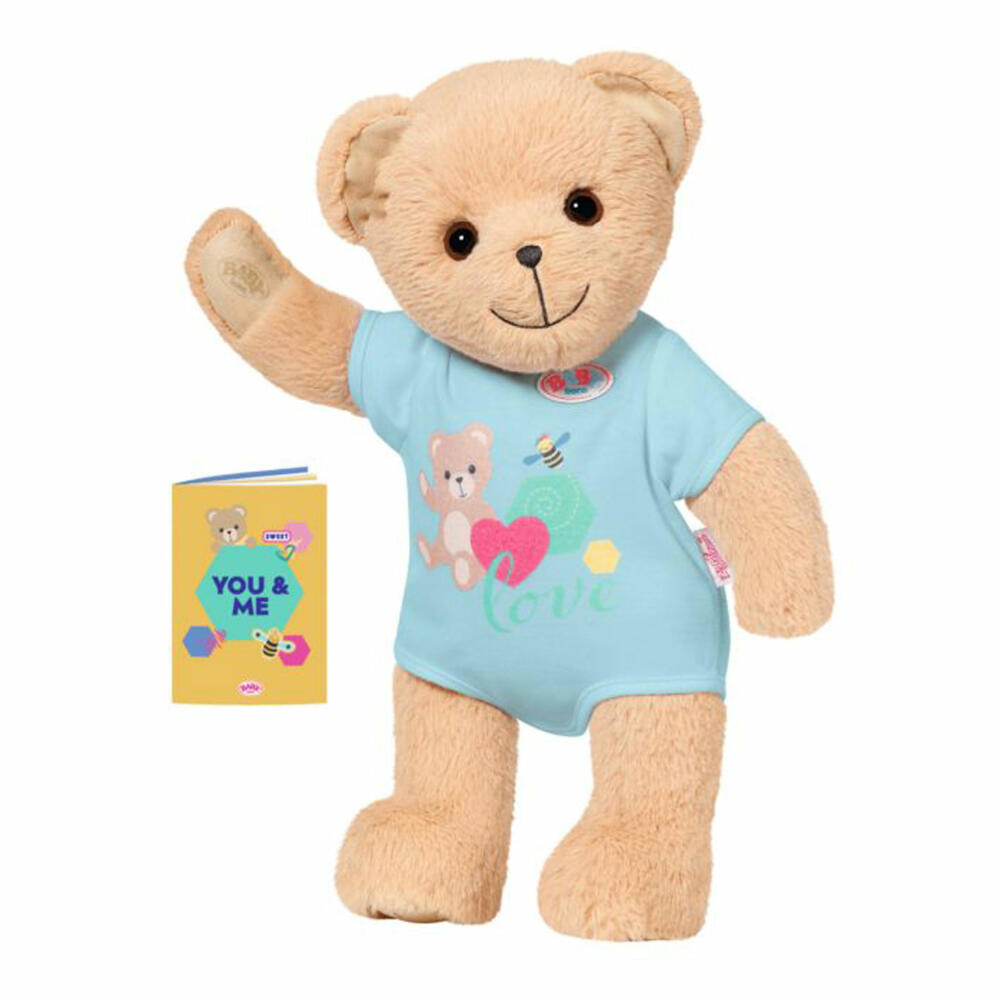 Zapf Creation BABY born Bär Blau, Kuschelbär, Teddybär, Puppenzubehör, Zubehör, 835616