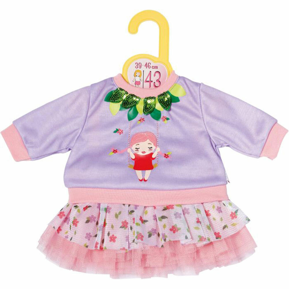 Zapf Creation Dolly Moda Sweater and Tutu Tree Swing, Doll Clothes, Clothes Doll, 43 cm, 871454