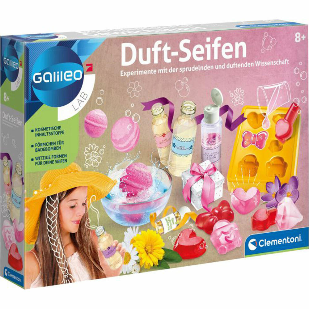 Clementoni Galileo Experimentierkasten Duft-Seifen, Kreativset, Seife Selbst Herstellen, DIY, Seifenherstellung, 59253