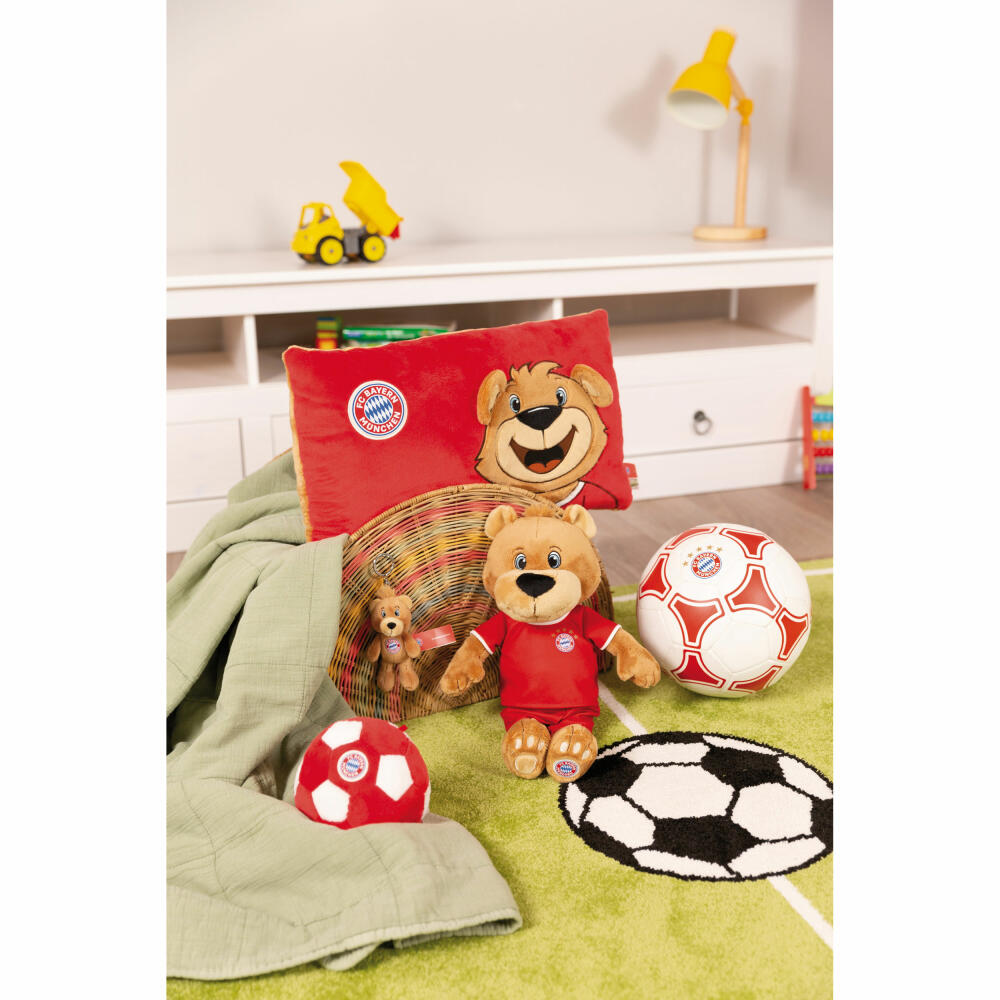 NICI Green FC Bayern München Bär Berni Kissen, Kopfkissen, Kuschelkissen, Dekokissen, 43 x 25 cm, 49080