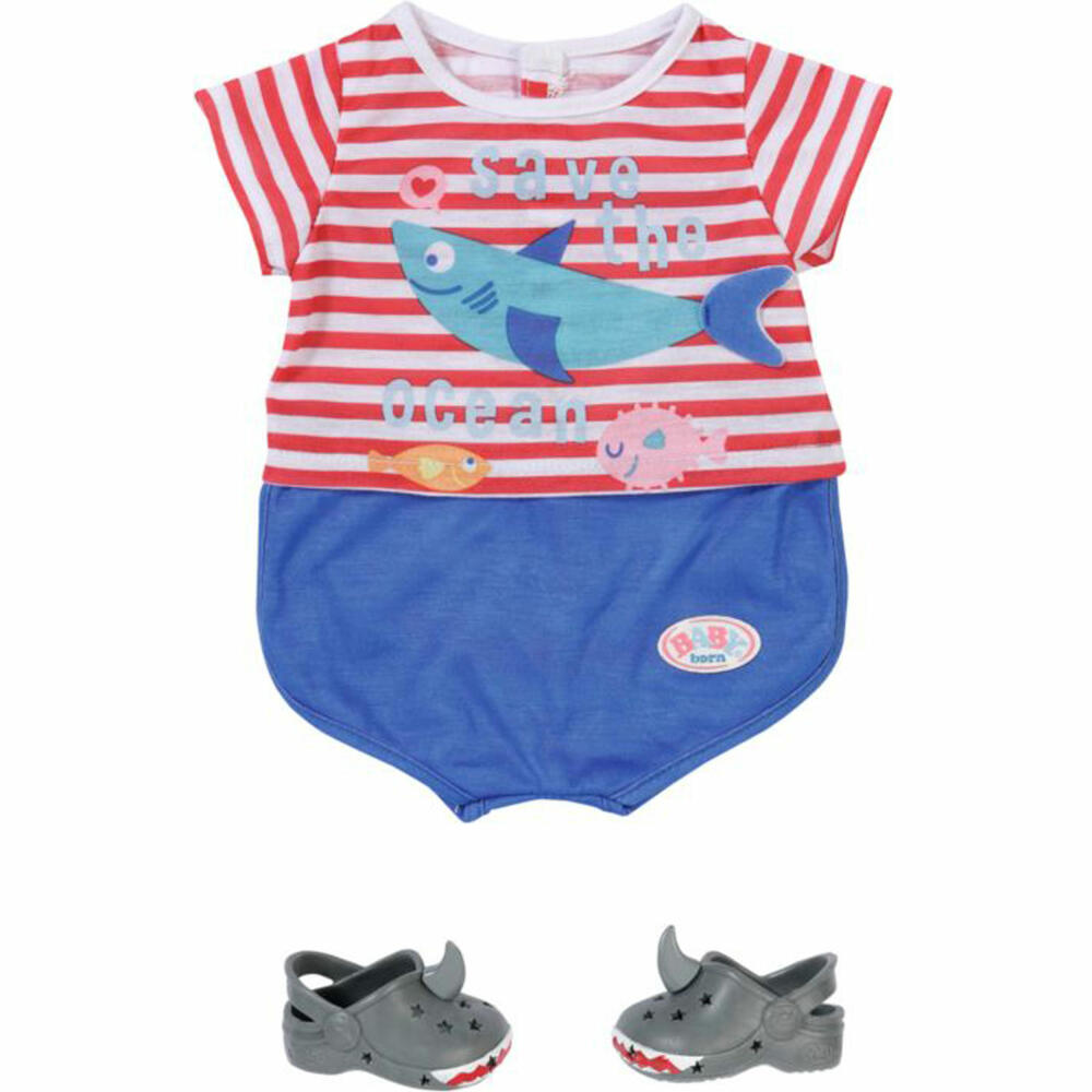 Zapf Creation BABY born Bath Pyjamas und Clogs, Schuhe, Puppenkleidung, Puppen Kleidung, 43 cm, 834268