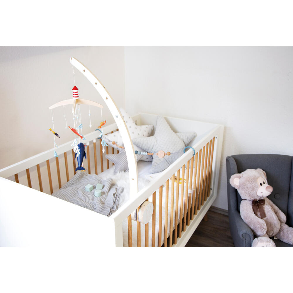 Legler Small Foot Baby Mobile Holder Seaside, Decoration, Cot, Wood, 12395