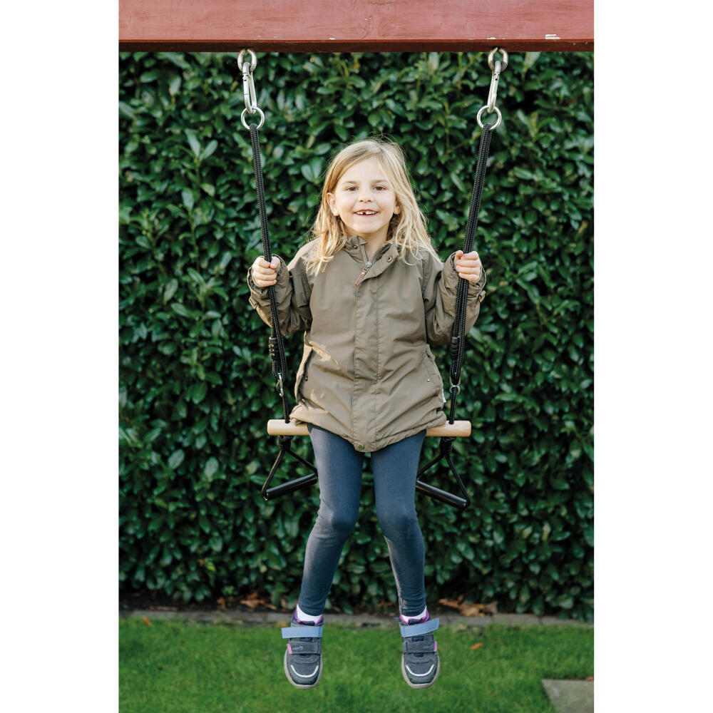 Legler Small Foot trapeze swing with gymnastic rings Black Line, educational toy, motor skills game, wood, from 3 years, 12409
