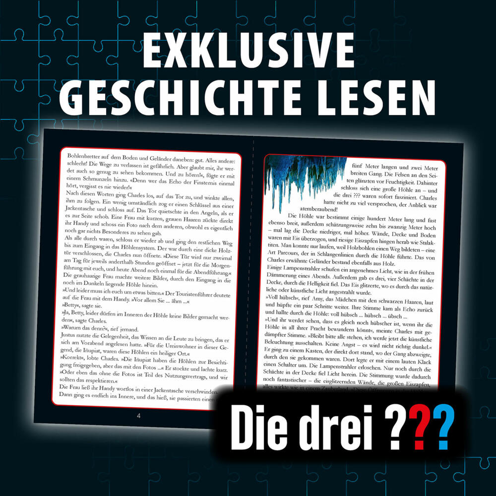 KOSMOS Krimipuzzle Die drei ??? Echo der Finsternis, Krimispiel, Puzzle, ab 10 Jahren, 300 Teile, 684464