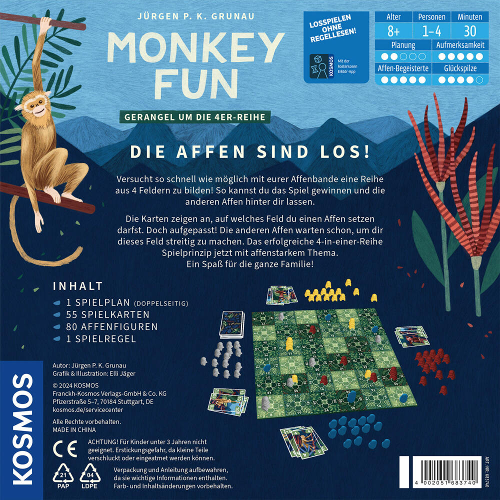 KOSMOS Monkey Fun, Familienspiel, Gesellschaftsspiel, Brettspiel, ab 8 Jahren, 683740