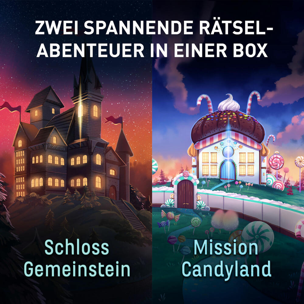KOSMOS EXIT Das Spiel Family: Schloss Gemeinstein Mission Candyland, Escape Room Spiel, Abenteuerspiel, ab 8 Jahren, 684662