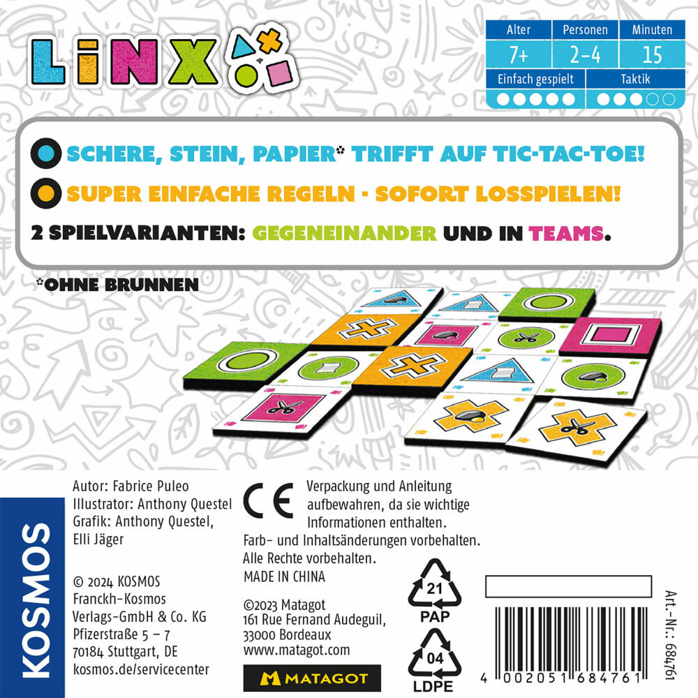 KOSMOS Linx, Taktikspiel, Familienspiel, Gesellschaftsspiel, ab 7 Jahren, 684761