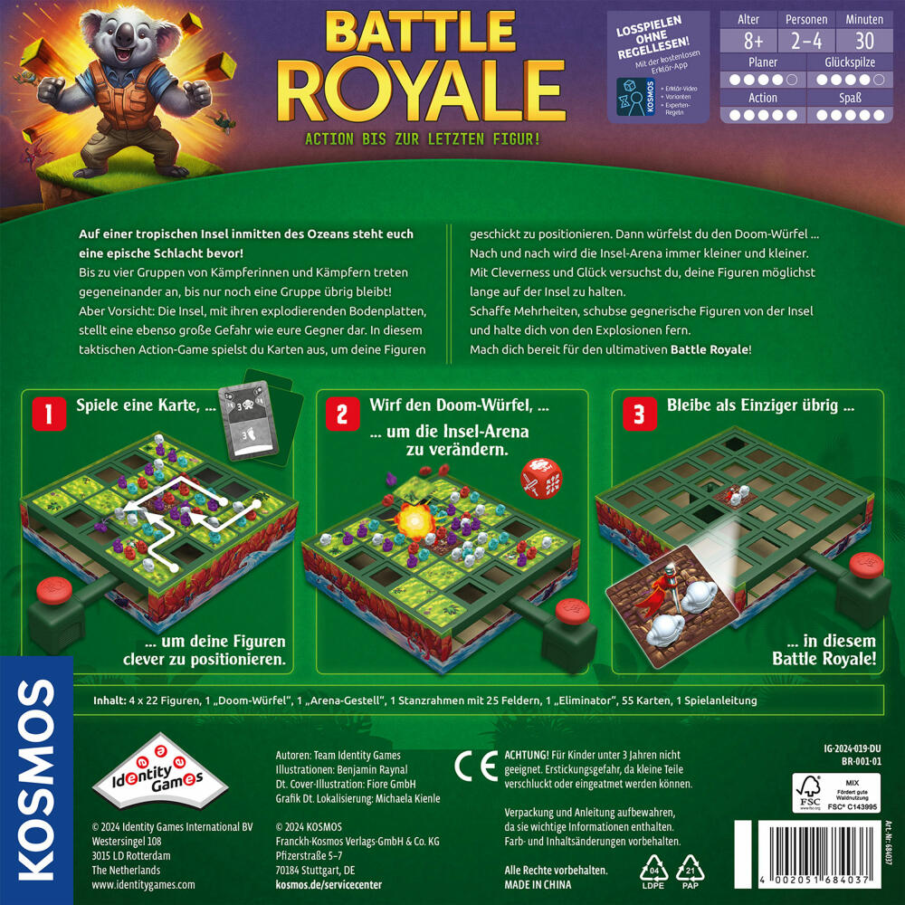 KOSMOS Battle Royale, Familienspiel, Gesellschaftsspiel, Strategiespiel, ab 8 Jahren, 684037