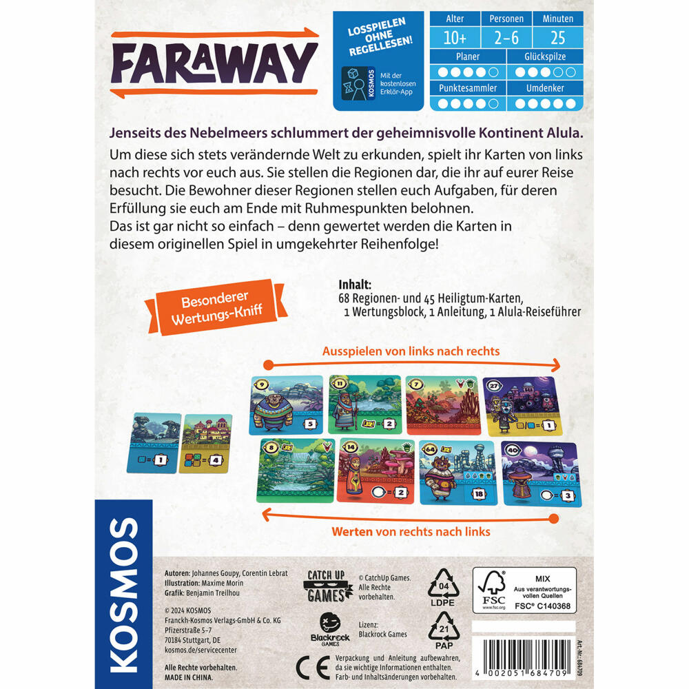 KOSMOS Faraway, Kartenspiel, Strategiespiel, Gesellschaftsspiel, ab 10 Jahren, 684709