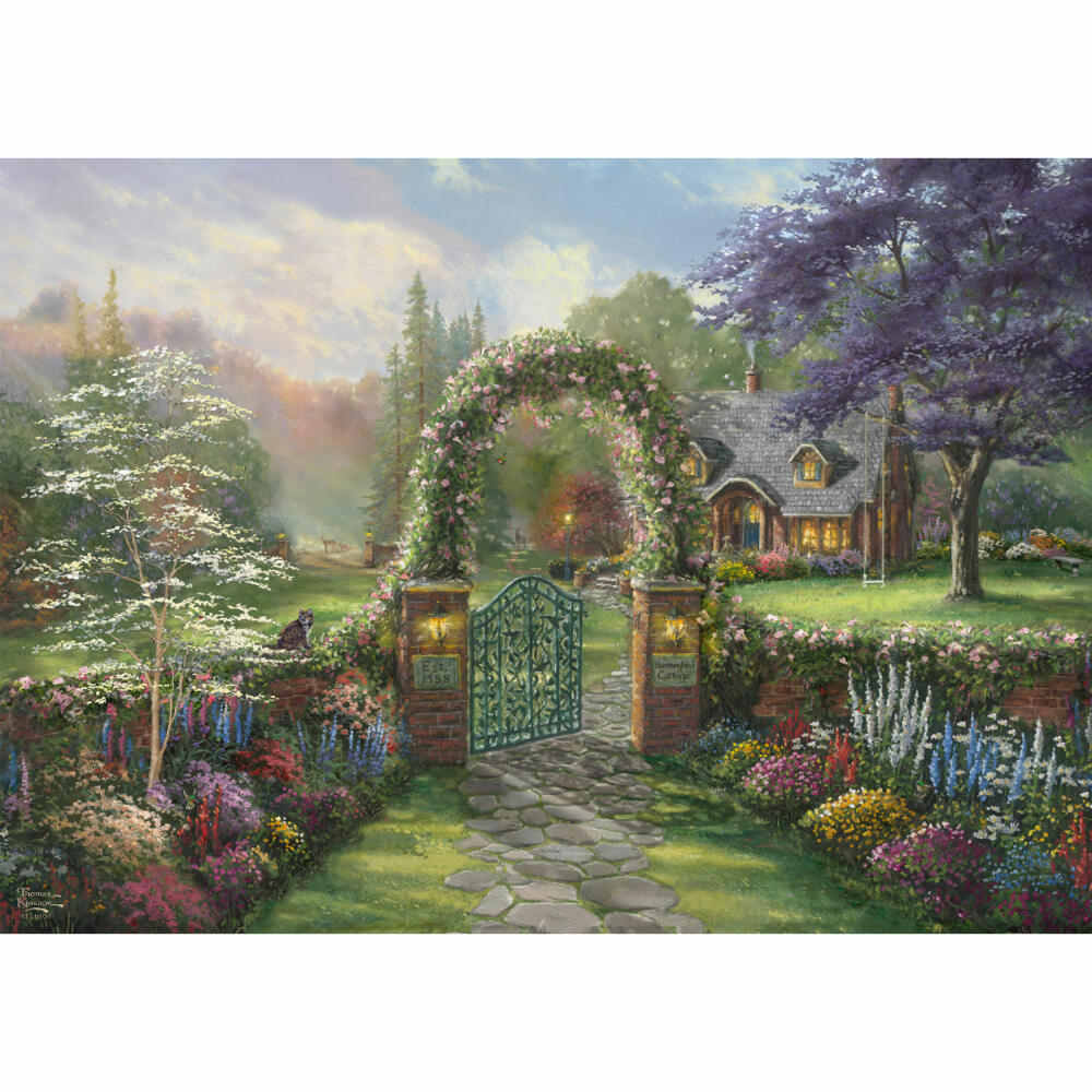 Schmidt Spiele Hummingbird Cottage, Thomas Kinkade, Puzzle, Adult Puzzle, 1000 Pieces, 59940