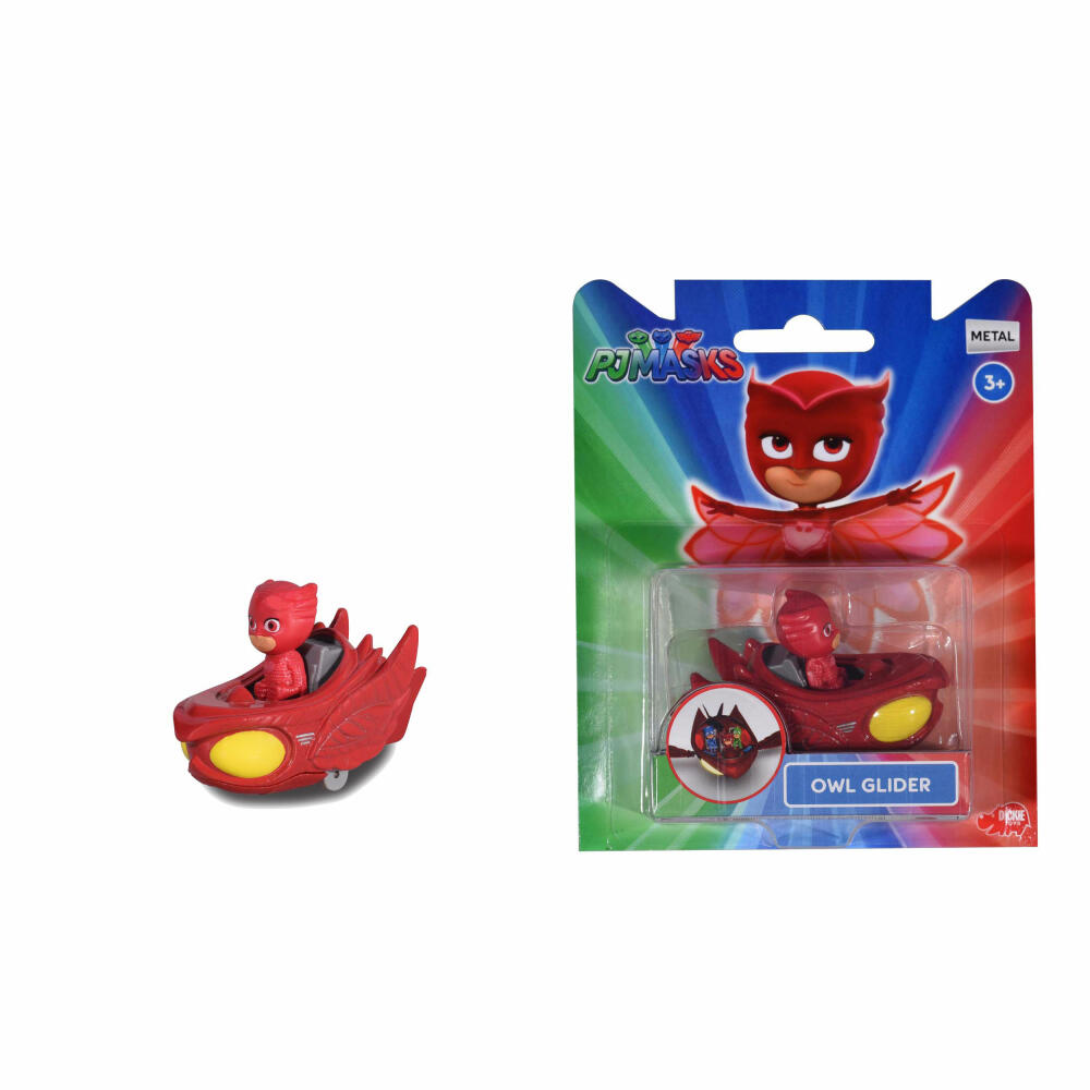 Dickie Toys PJ Masks Single Pack Owl-Glider, Eulengleiter, Eulette, Spielzeugauto, Modellauto, Auto, Spielzeug, 203141002