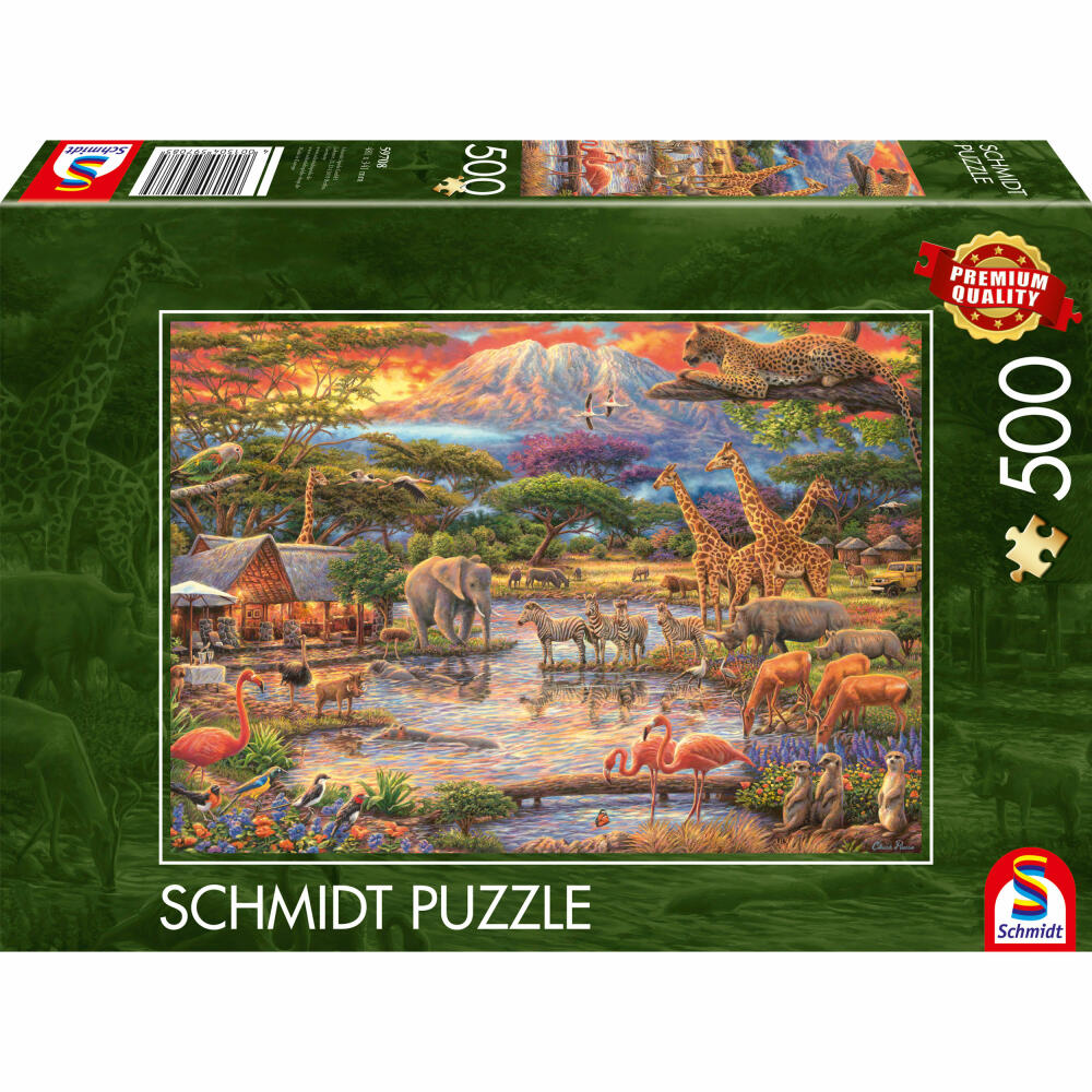 Schmidt Spiele Puzzle Paradies am Kilimandscharo, Erwachsenenpuzzle, Standard, 500 Teile, 59708