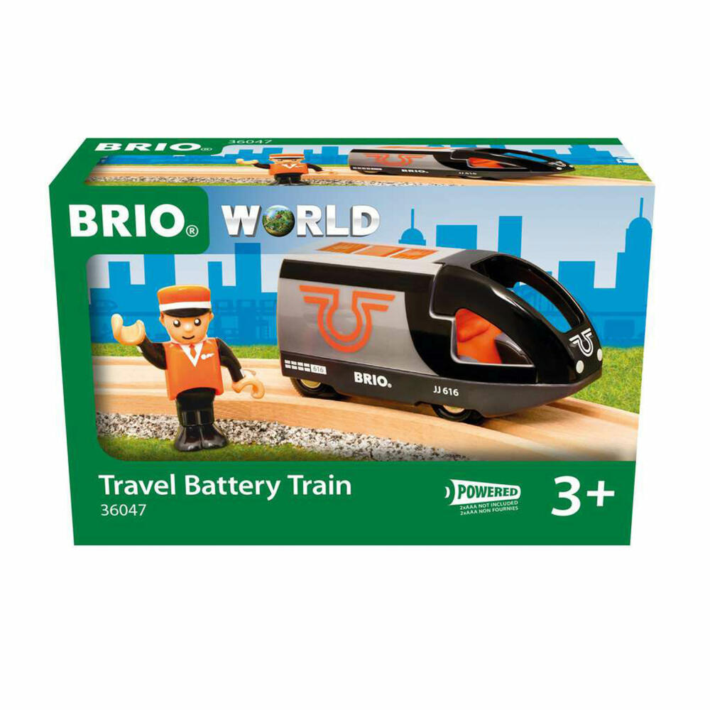 BRIO Orange-schwarzer Reisezug, Batteriereisezug, Spielzeuglok, Lok, Zug, Spielzeug, 63604700