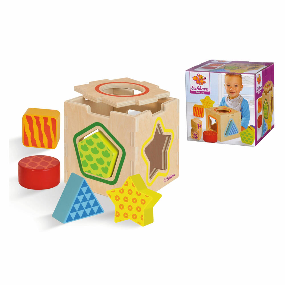Eichhorn Color plug-in box, plug-in toy, plug-in game, wooden toy, wooden toy, 100002254