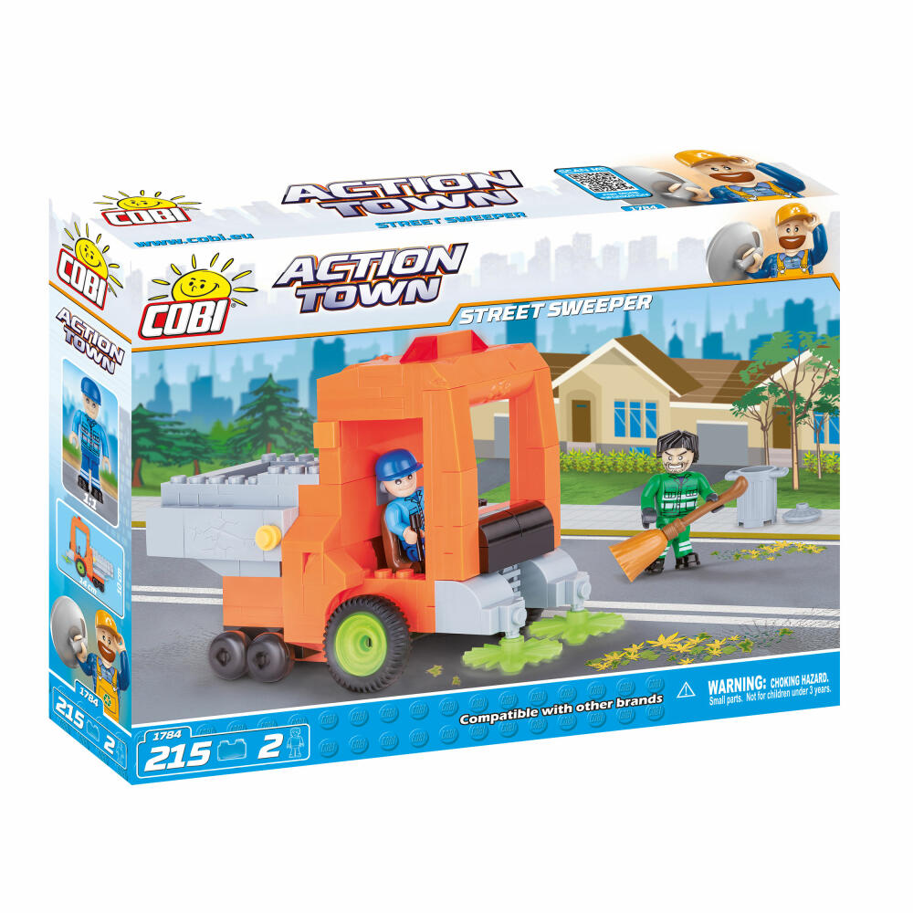COBI Action Town Street Sweeper, Kehrmaschine, Straßenfeger, Straßenreinigung, Fahrzeug, Spielzeug, Konstruktionsbausteine, 215 Teile, 1784