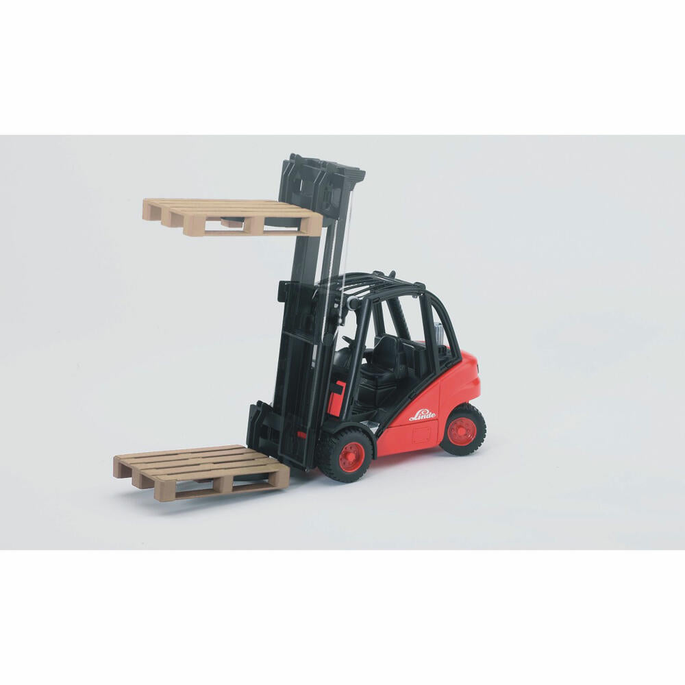 Bruder Nutzfahrzeuge Linde Gabelstapler H30D, mit Anhängerkupplung, Modellfahrzeug, Modell Fahrzeug, Spielzeug, 02511