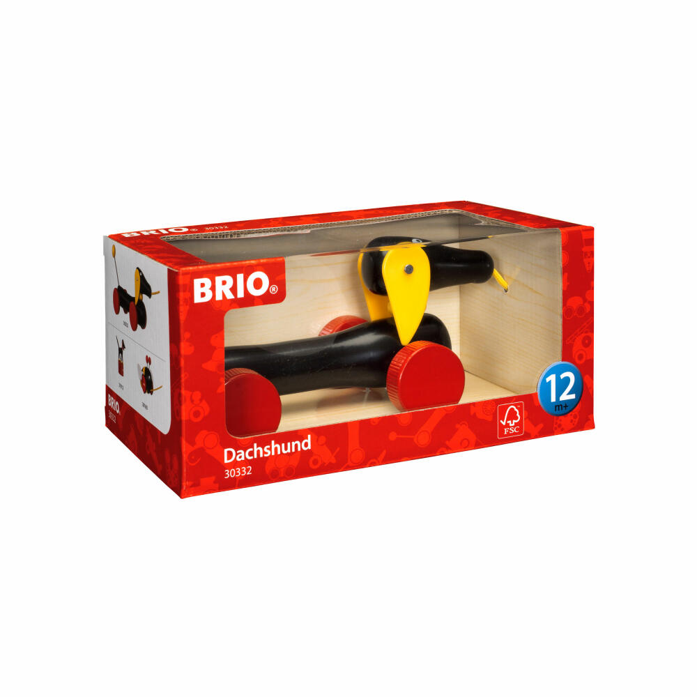 BRIO Dachshund, pull-along toy, pull-along toy, pull-along animal, wooden toy, wooden toy, toddler, 30332
