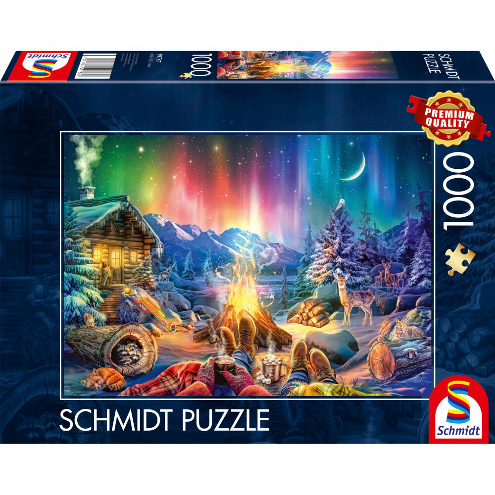 Schmidt Spiele Puzzle Lagerfeuerromantik unterm Sternenhimmel, Standard, Erwachsenenpuzzle, 1000 Teile, 59787