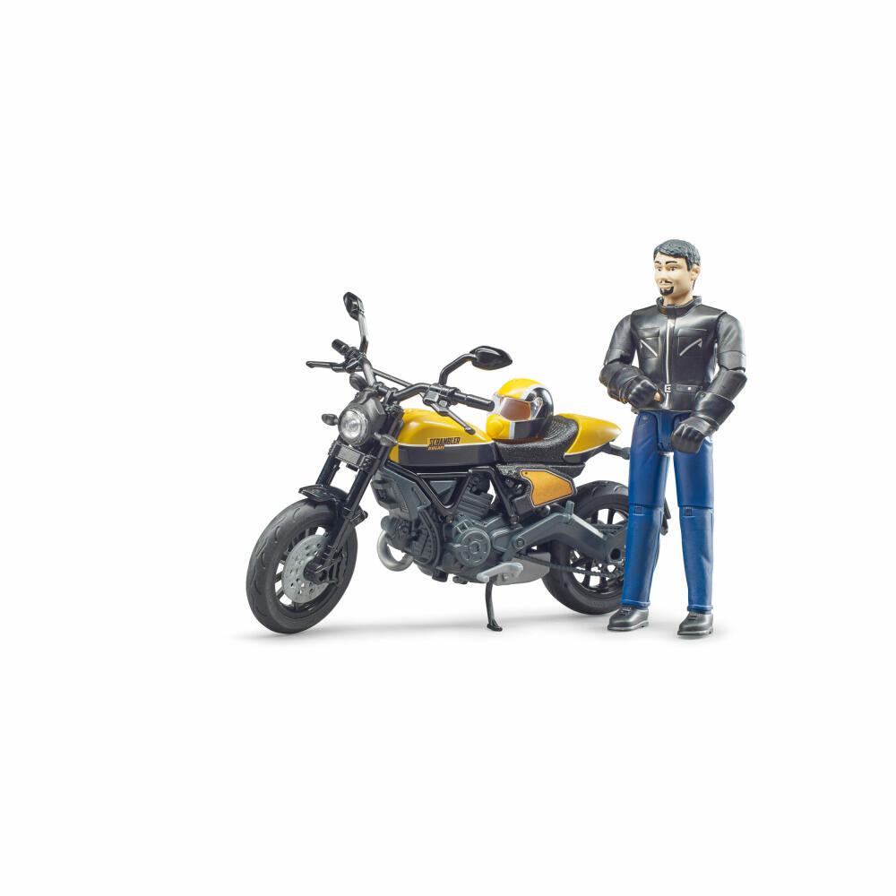 Bruder Leisure Scrambler Ducati Full Throttle, with Driver, Motorcycle, Game Figure, Accessories, Toy, 63053