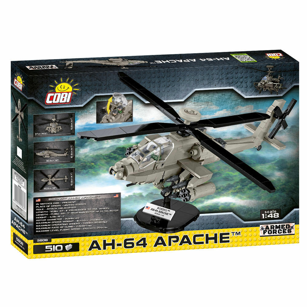 COBI Armed Forces AH-64 APACHE 1:35, Kampfhubschrauber, Flugzeug, Konstruktionsbausteine, Spielzeug, Kunststoff, 510 Teile, 5808