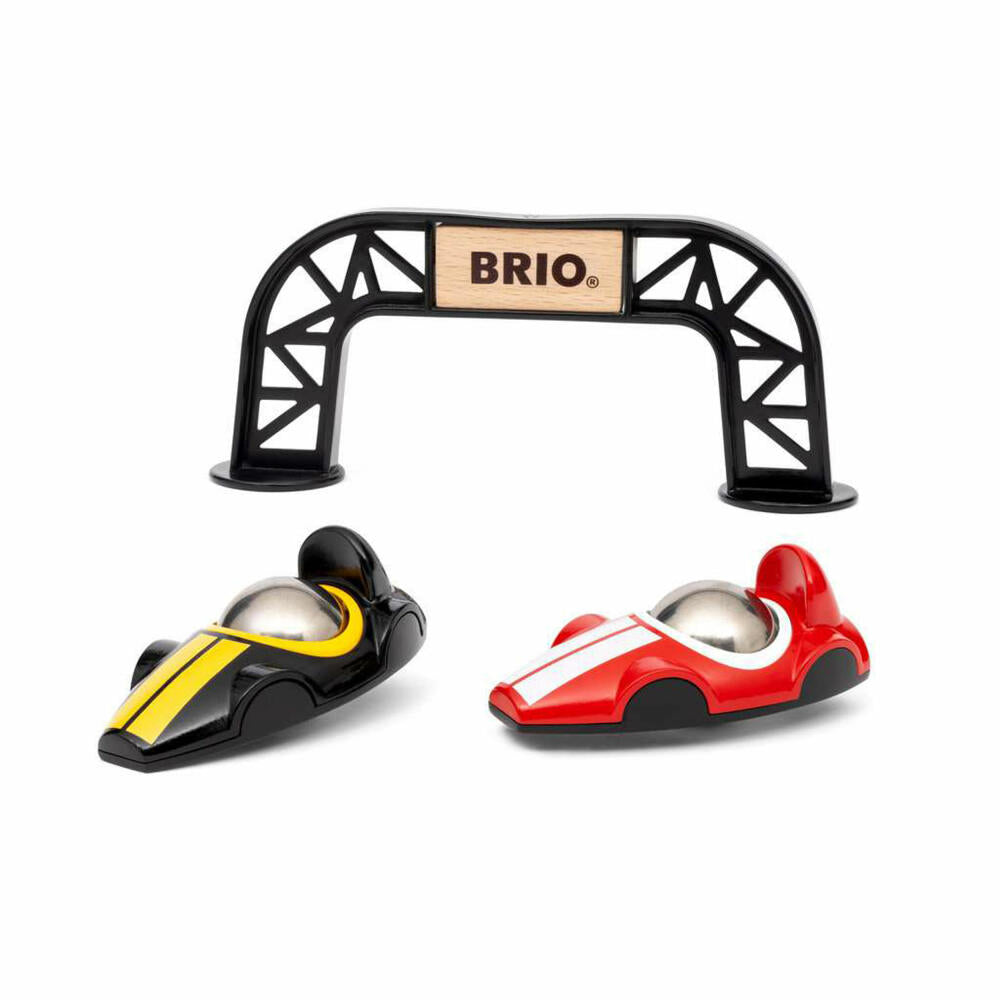 BRIO Rennbahn-Turm mit zwei Rennwagen, Rennstrecke, Rennauto, Spielzeug, 63055000