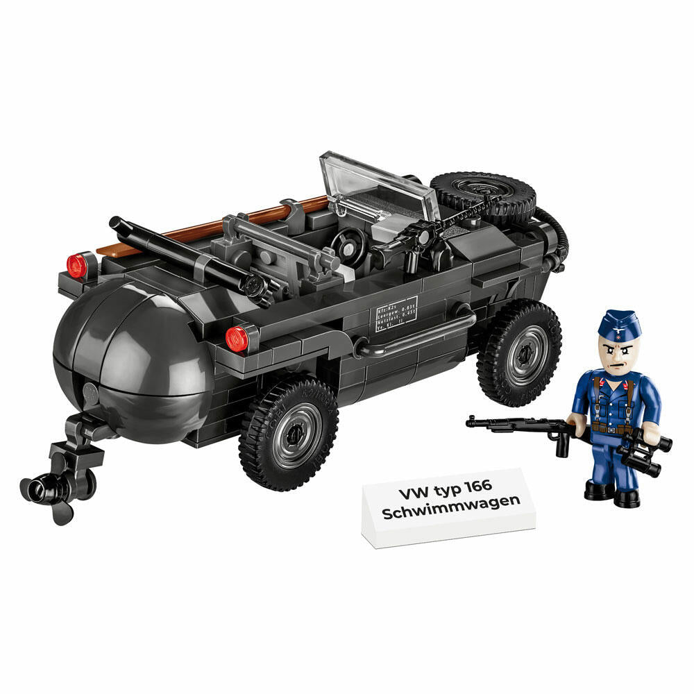 COBI World War 2 VW TYP 166 Schwimmwagen, Militärfahrzeug, Soldaten, Figuren, Spielzeug, Konstruktionsbausteine, Kunststoff, 200 Teile, 2403
