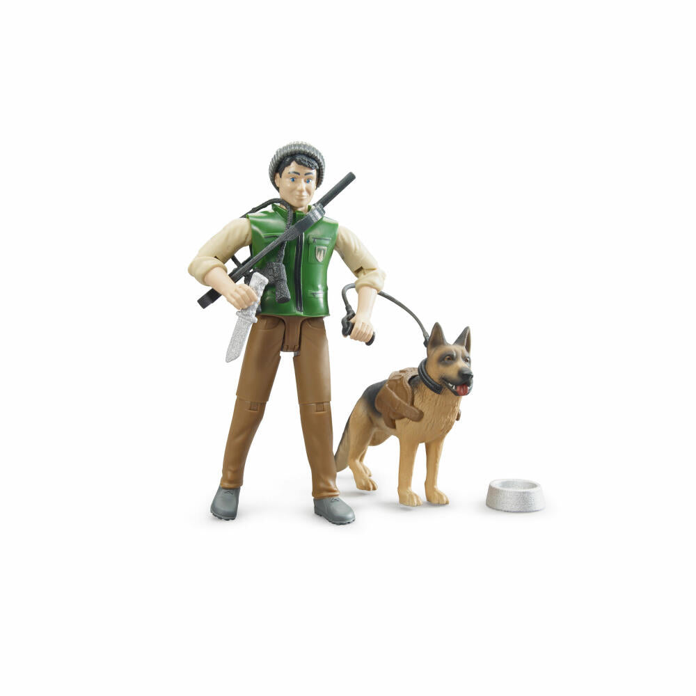 Bruder bworld Förster, 8-tlg., Hund, Ausrüstung, Spiel Figur, Zubehör, Spielzeug, 62660