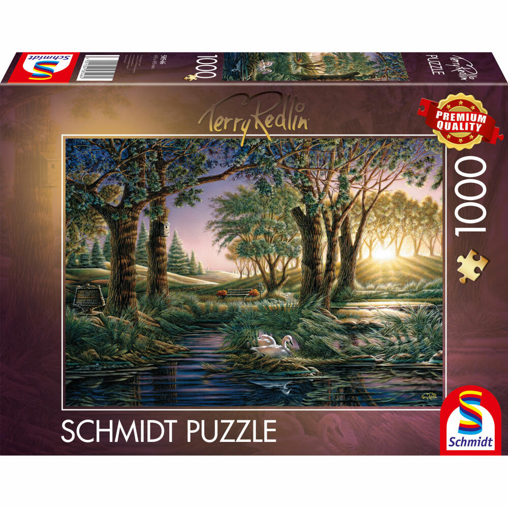 Schmidt Spiele Puzzle Morgenzauber am Teich, Terry Redlin, Erwachsenenpuzzle, 1000 Teile, 58546