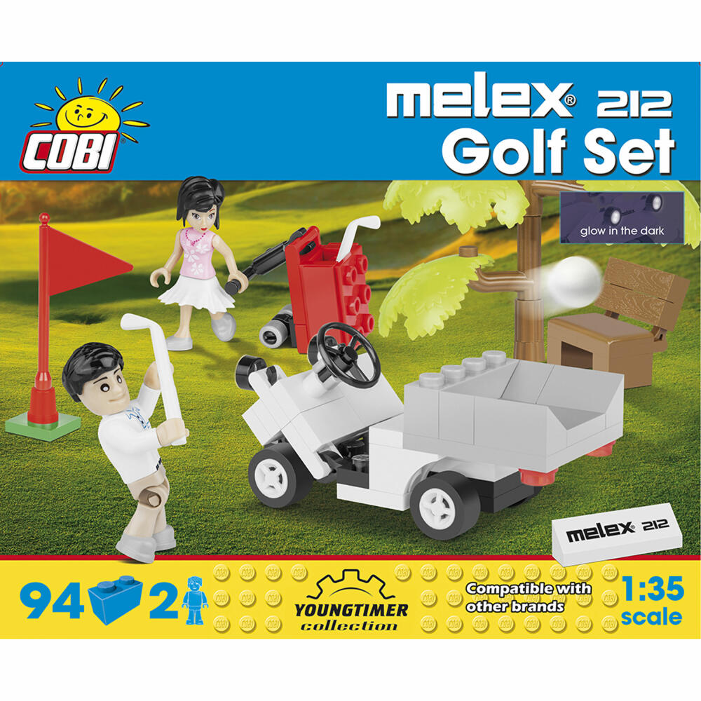 COBI Youngtimer Collection Melex 212 Golf Set, Car, Vehicle, Collectible Cars, Toys, Games, Construction Blocks, 94 Parts, 24554