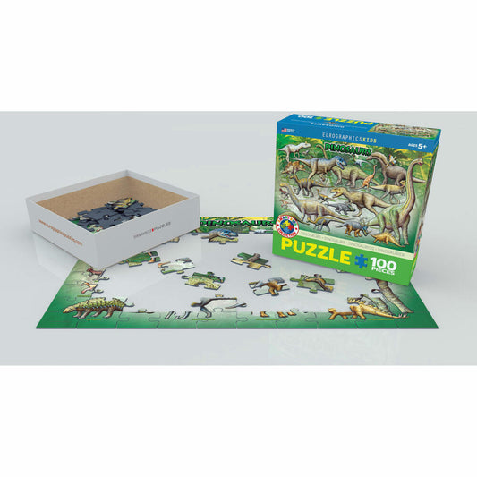 Eurographics Puzzle Dinosaurier, Kinderpuzzle, 100 Teile, 48 x 33 cm, 6100-0098
