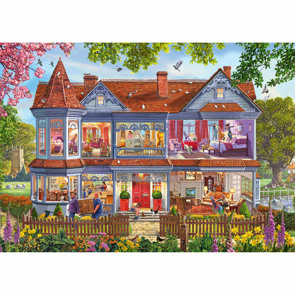 Schmidt Spiele Puzzle Haus im Frühling, Erwachsenenpuzzle, Standard, 1000 Teile, 59709