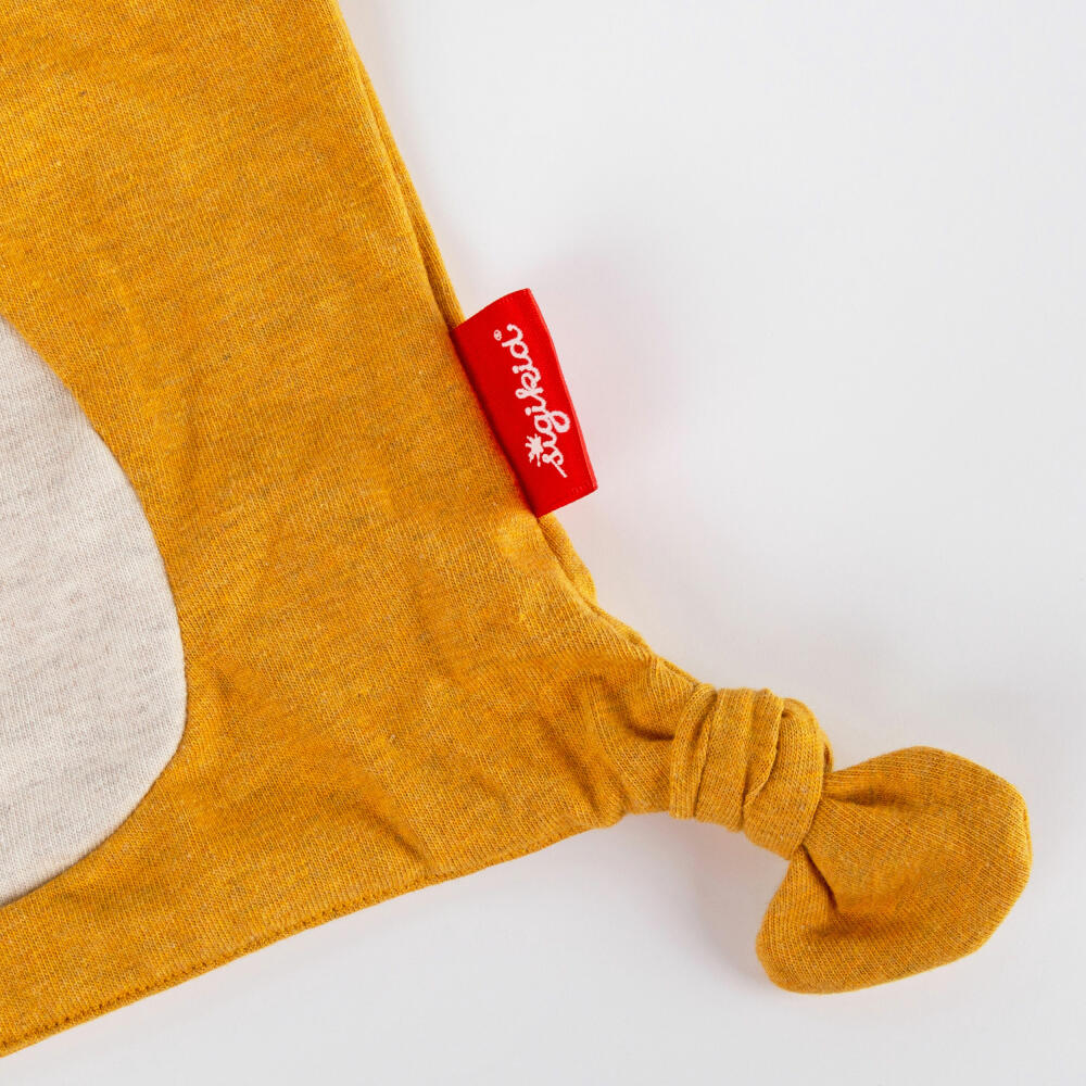sigikid jersey cloth bear Tiny Tissues, comfort blanket, cuddly blanket, cotton, yellow, 26 cm, 39823