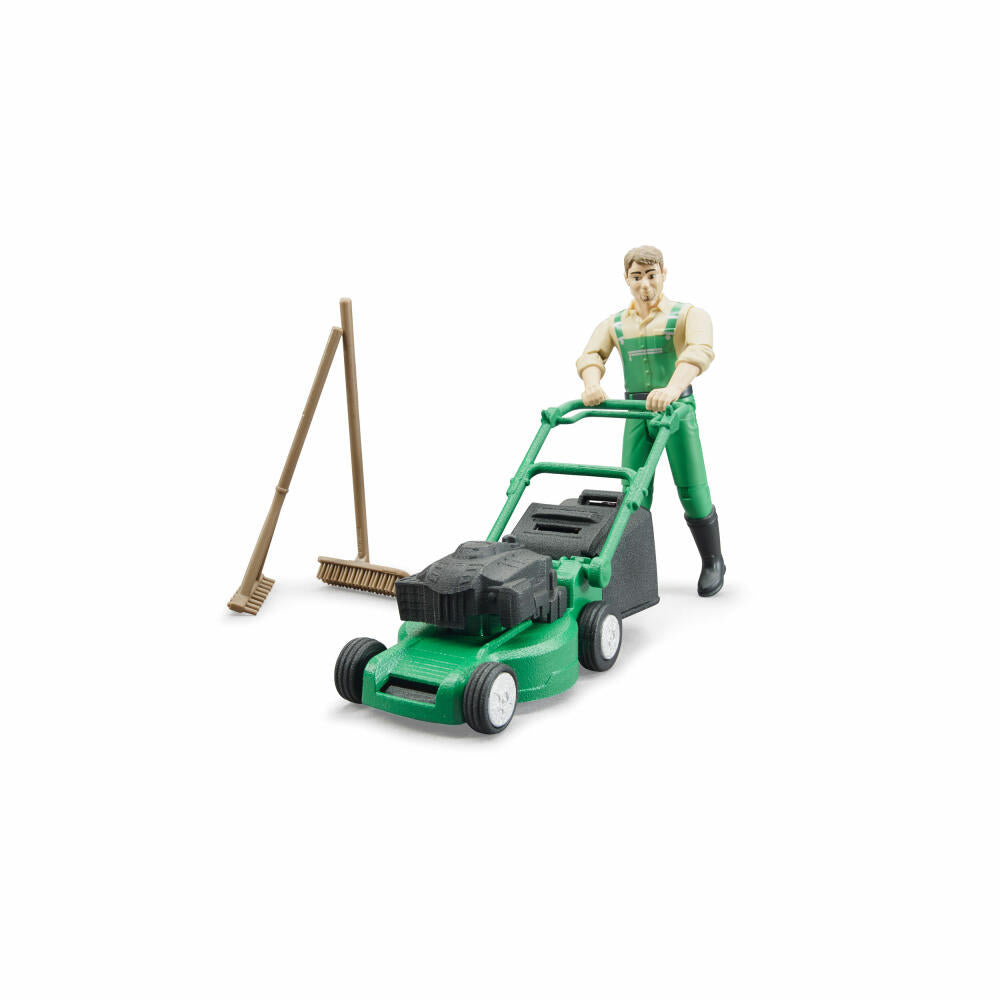 Bruder bworld Gardener, 5-piece, with lawnmower, garden tools, game figure, accessories, 62103