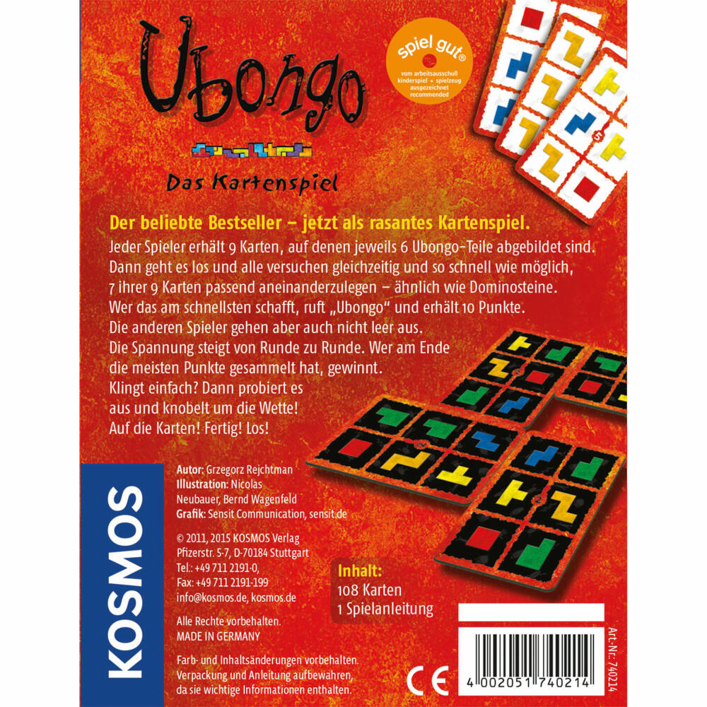 KOSMOS Ubongo - The card game, puzzle game, puzzle game, game, from 8 years, 740214