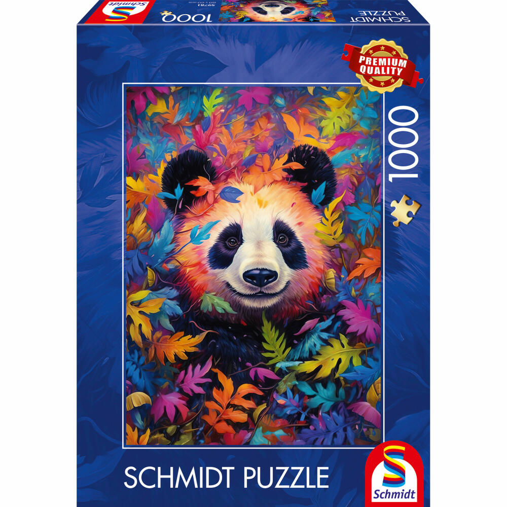 Schmidt Spiele Puzzle Pandabär im Regenbogenwald, Standard, Erwachsenenpuzzle, 1000 Teile, 59781