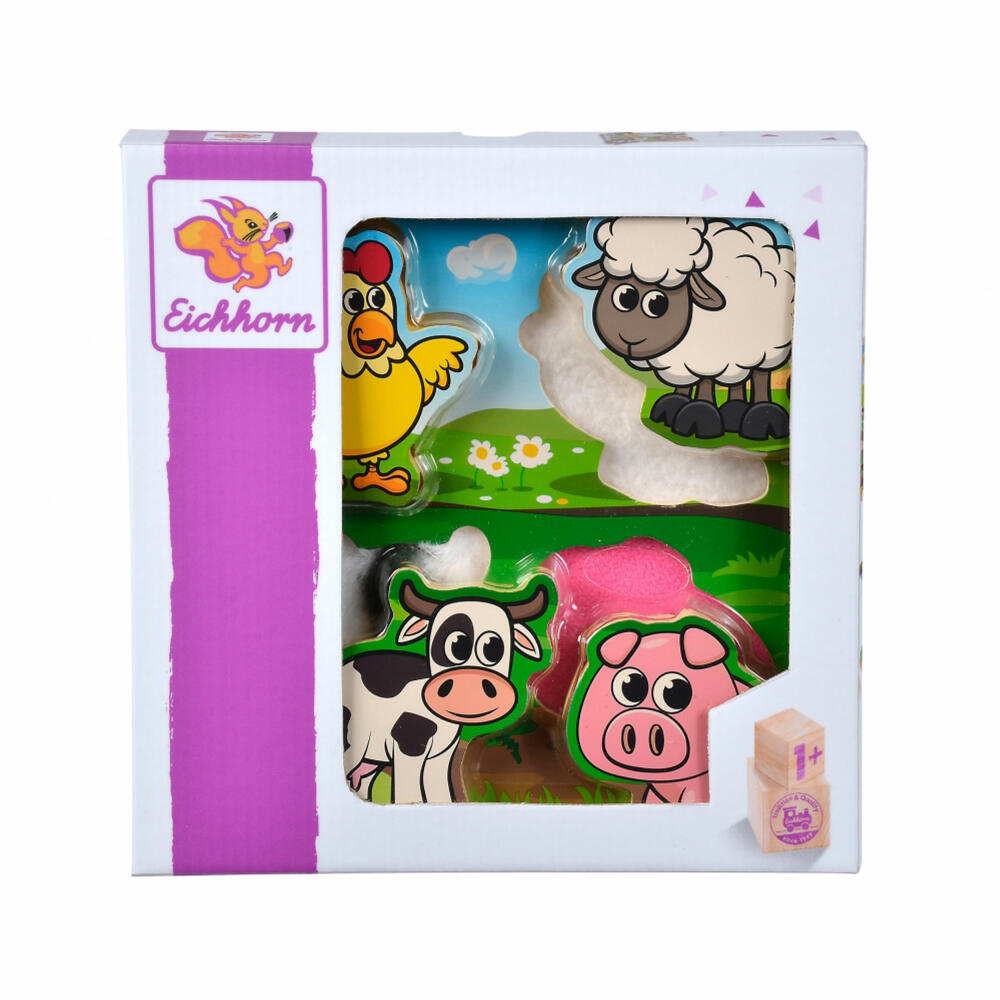 Eichhorn tactile puzzle with fabric, 5 pieces, fabric puzzle, puzzle, children's puzzle, children, 100003687