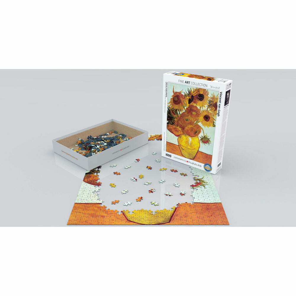 Eurographics Puzzle Zwölf Sonnenblumen in einer Vase von van Gogh, 1000 Teile, 68 x 48 cm, 6000-3688