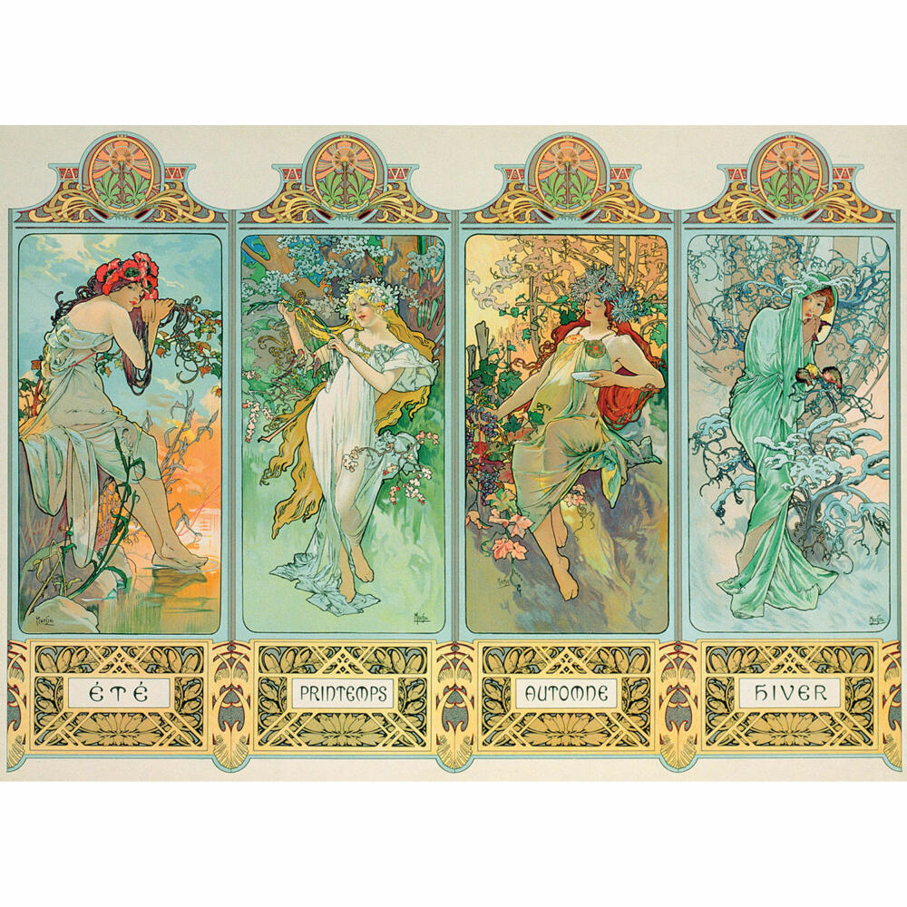 Eurographics Puzzle The Four Seasons by Alphonse Mucha, 1000 pieces, 68 x 48 cm, 6000-0824