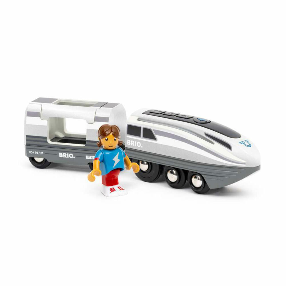 BRIO Turbo-Zug, Batteriebetriebene Spielzuglok, Eisenbahnspielzeug, Eisenbahn Spielzeug, 63600300