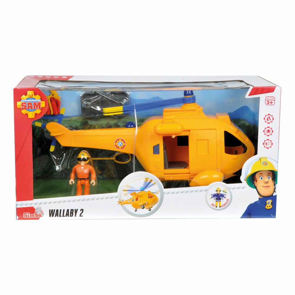 Simba Fireman Sam, Helicopter Wallaby II with Figure, Helicopter, Toy, Plastic, 109251002
