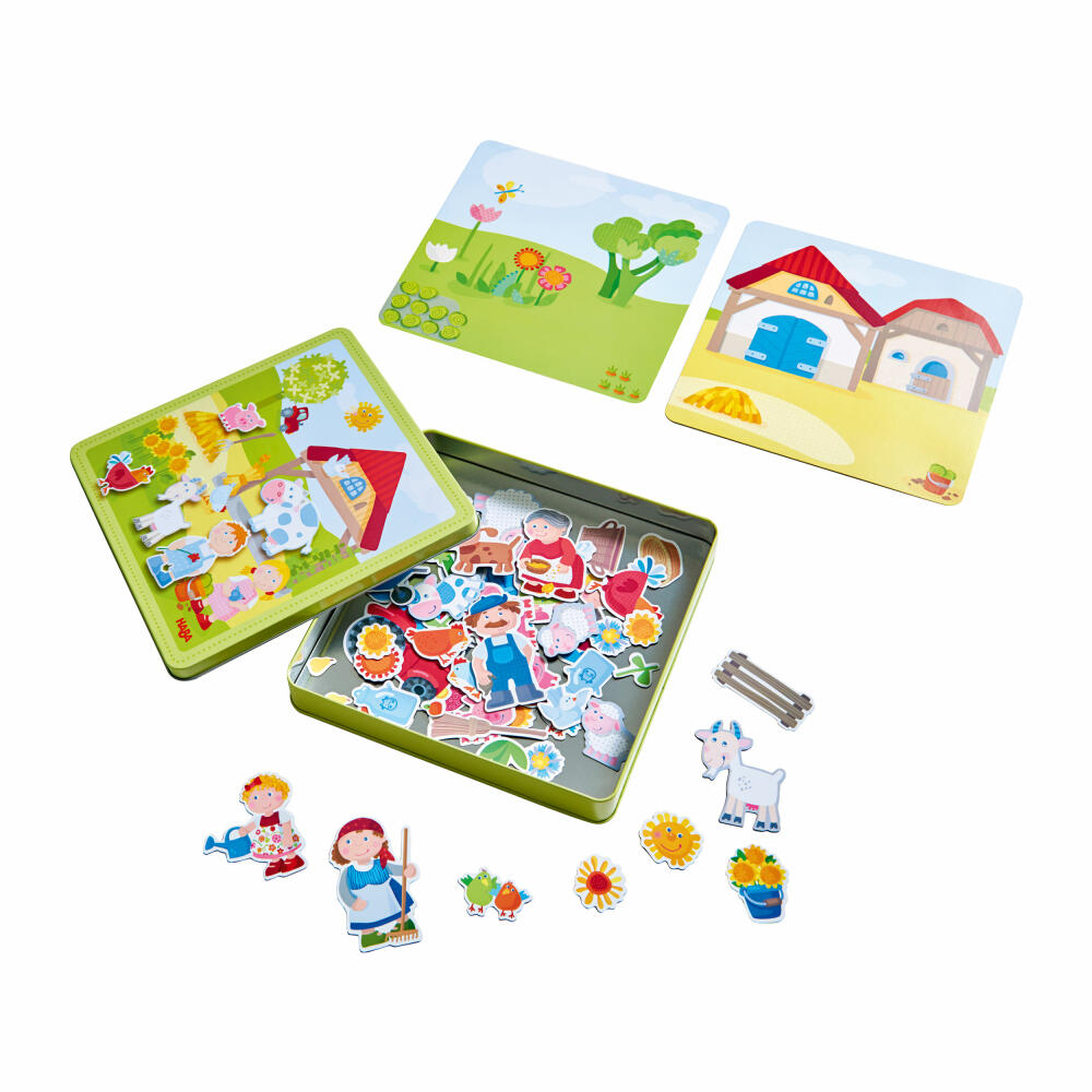 HABA Magnetspiel-Box Peters und Paulines Bauernhof, Puzzle, Magnetpuzzle, Spielzeug, ab 3 Jahren, 1301951001