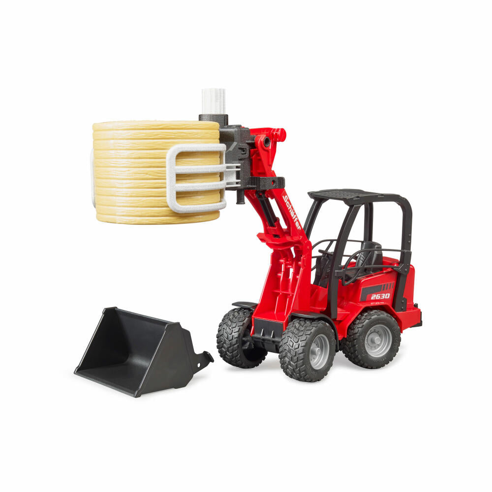 Bruder Agriculture Schäffer Hoflader 2630, with bale gripper, model vehicle, model vehicle, toy, 02192