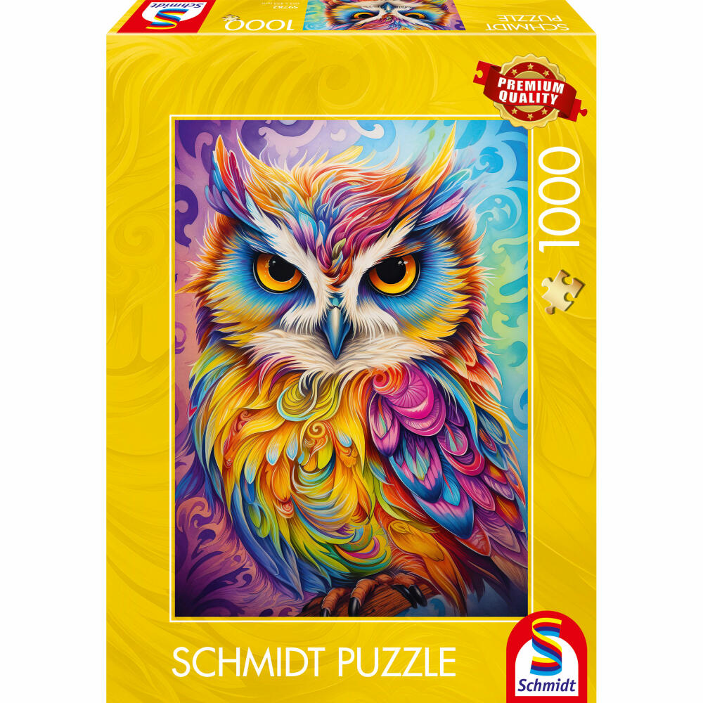 Schmidt Spiele Puzzle Eule im Papageienkleid, Standard, Erwachsenenpuzzle, 1000 Teile, 59782