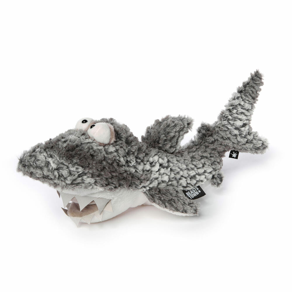 sigikid BEASTS cuddly toy shark Hi Bite!, plush toy, cuddly toy, cuddly animal, gray / white, 39628
