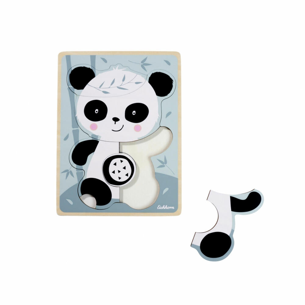 Eichhorn Puzzle Panda, children's puzzle, contour puzzle, wooden puzzle, laying game, children, 6 pieces, 100003817