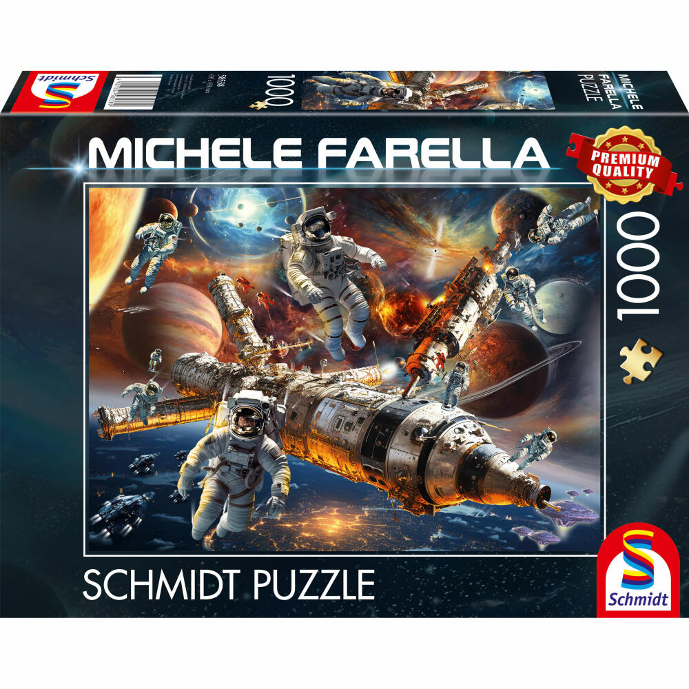 Schmidt Spiele Puzzle Magical Star Worlds, Weightless in Space, Michele Farella, Adult Puzzle, 1000 Pieces, 58538